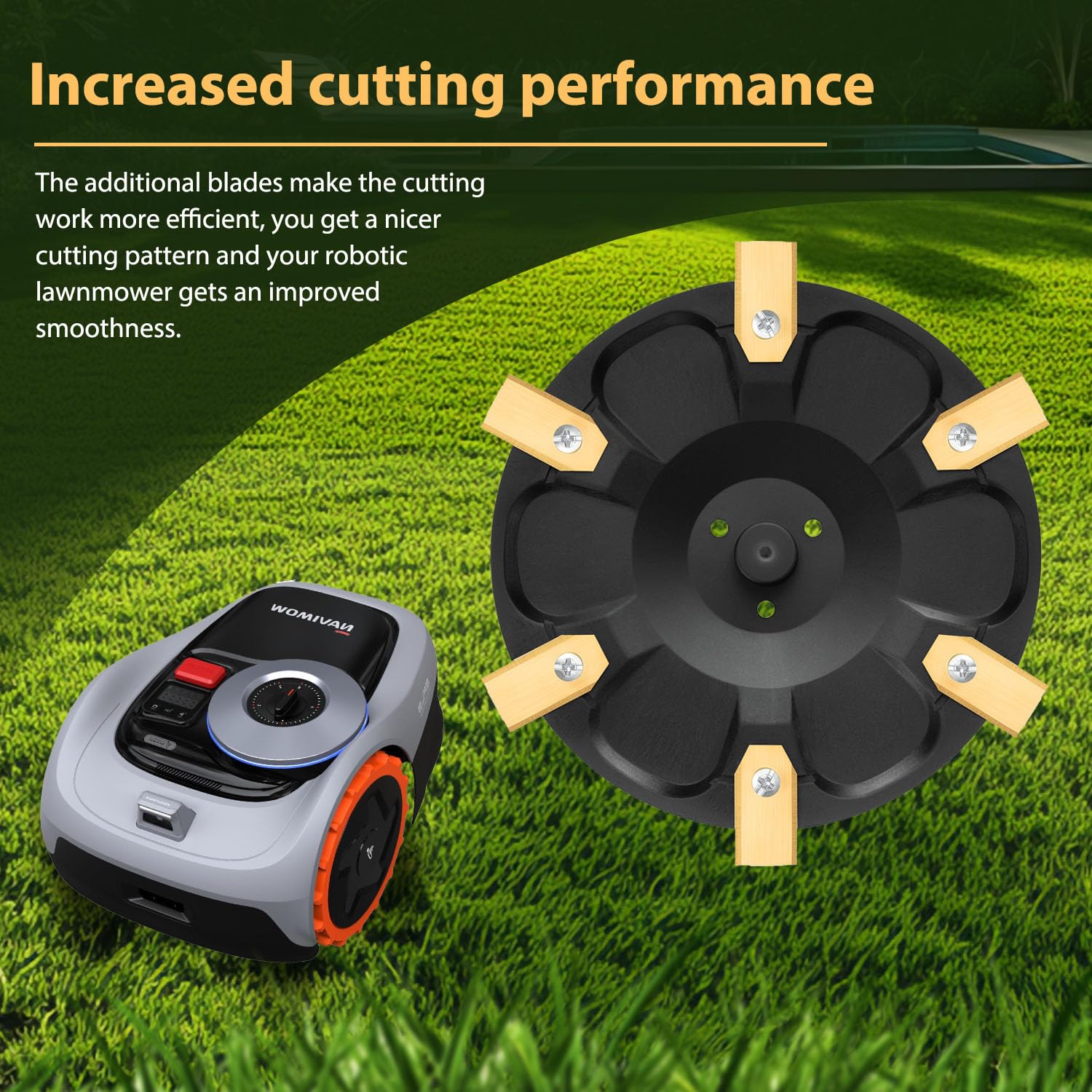 FourShow 6-blade disc for Navimow i108N delivers smoother, more even results.