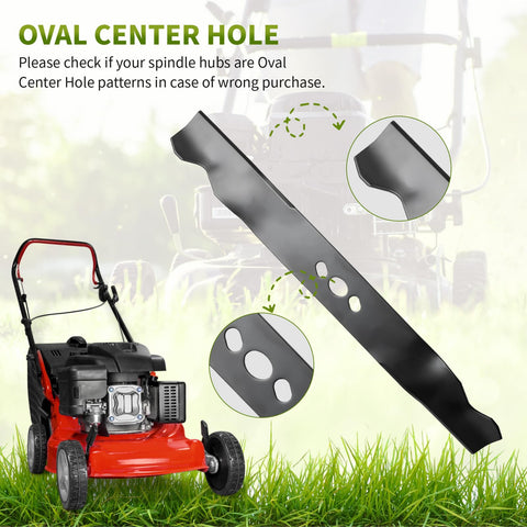 Fourtry durable mulching blade resists stone interference for smoother cuts.