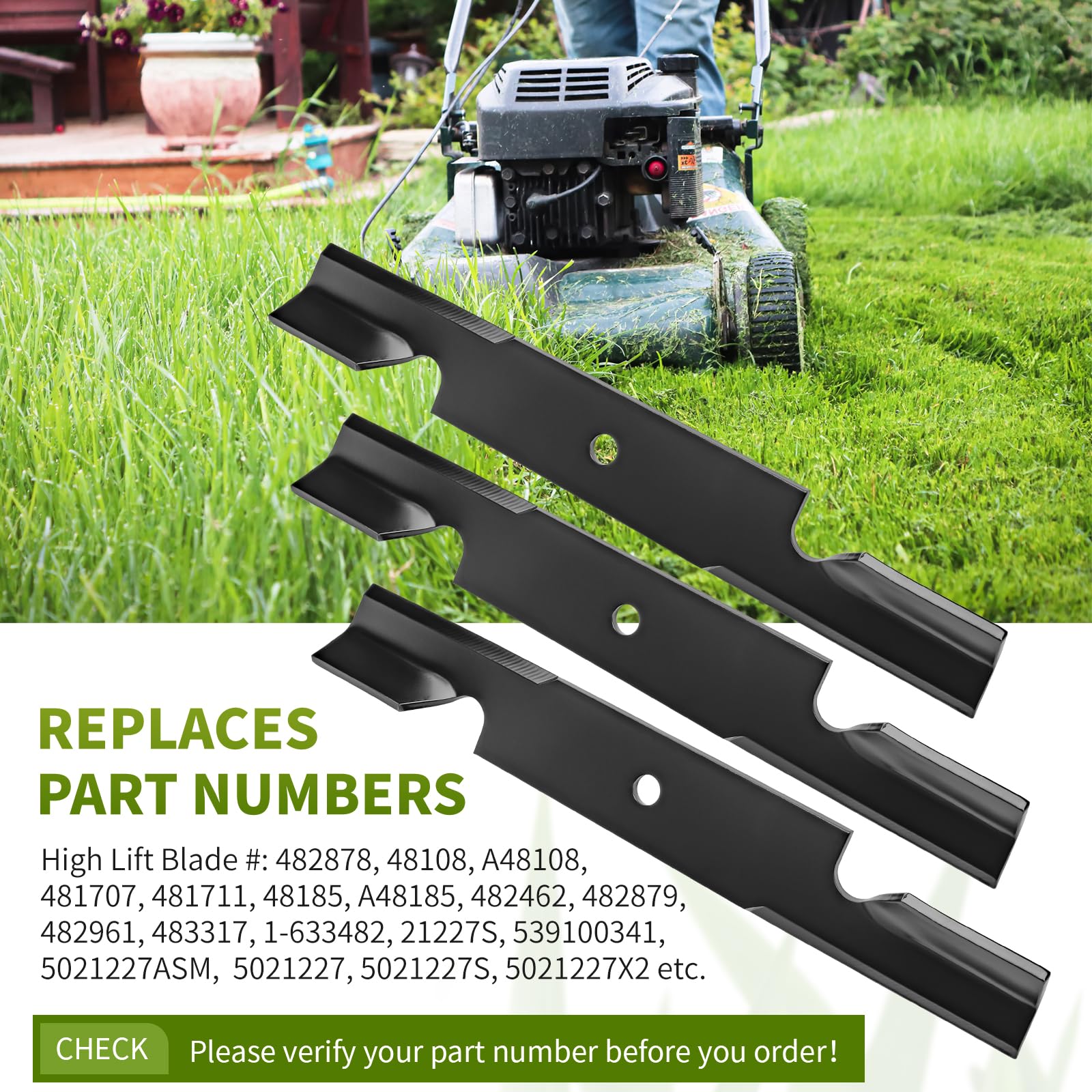 Fourtry 482878 high lift blade metal durability for rugged yard use