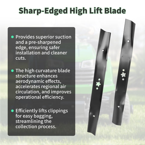 Fourtry 586859604 mower blade side view showing Husqvarna compatibility