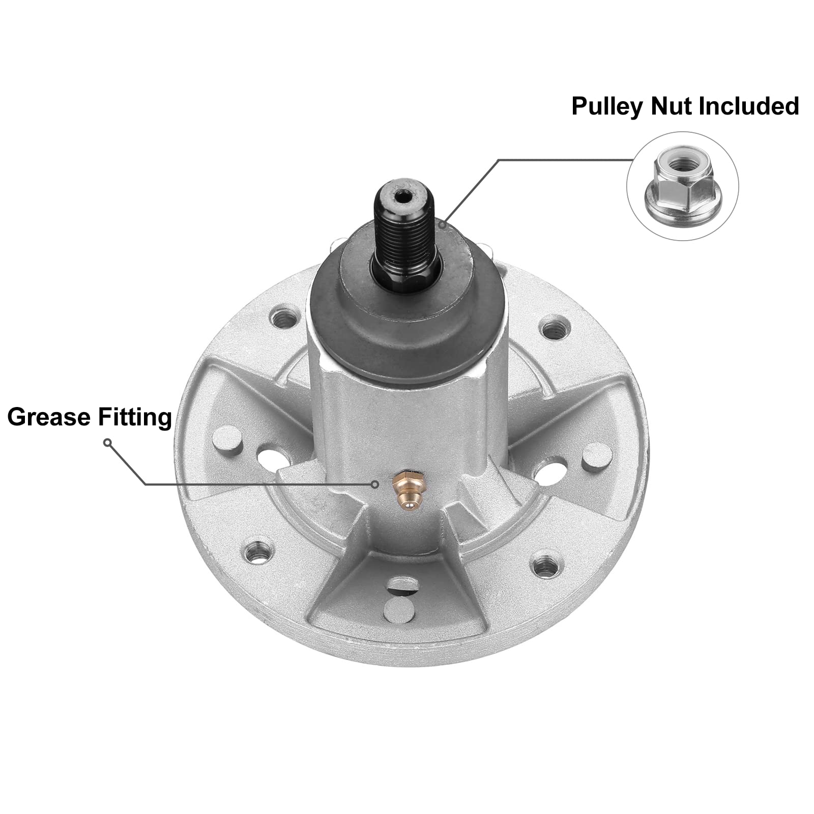 Fourtry GY20454 spindle assembly with grease fitting exposed for lubrication