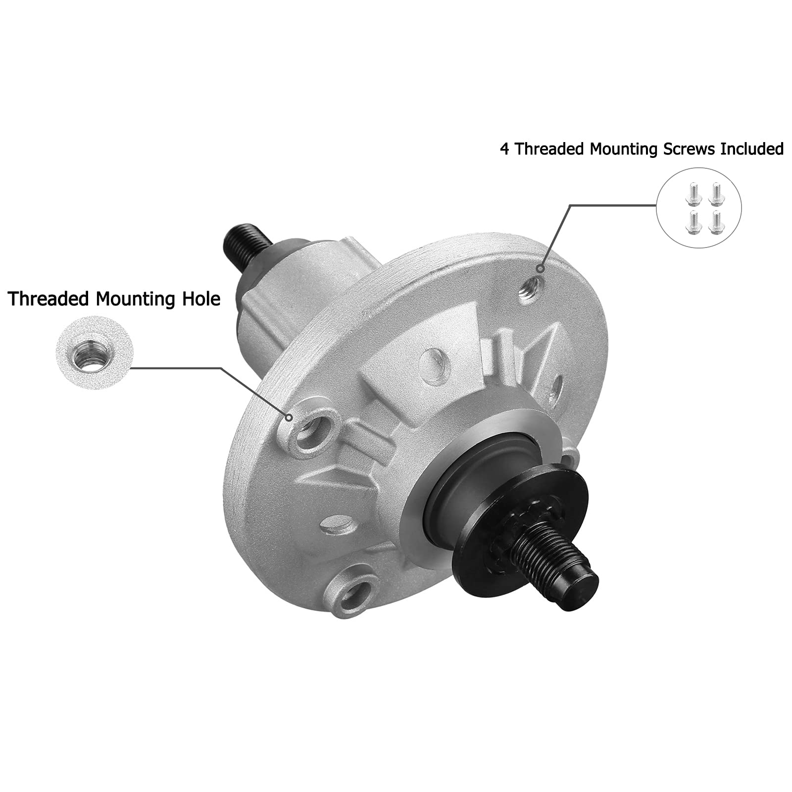 Fourtry GY20454 spindle assembly shown with hardware kit for quick swap