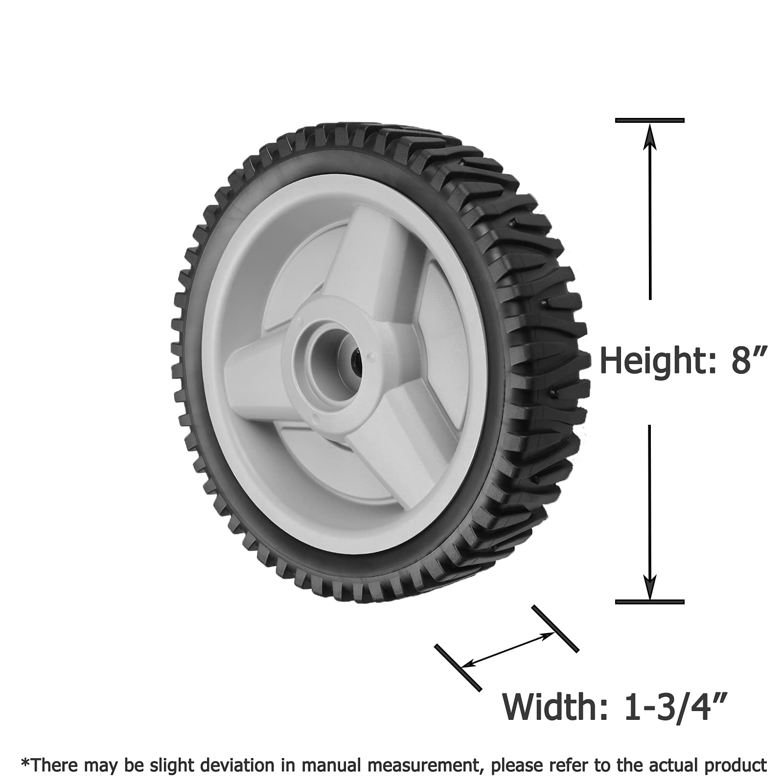 Fourtry Husqvarna HU700F wheel assembly close-up, durable plastic gear teeth