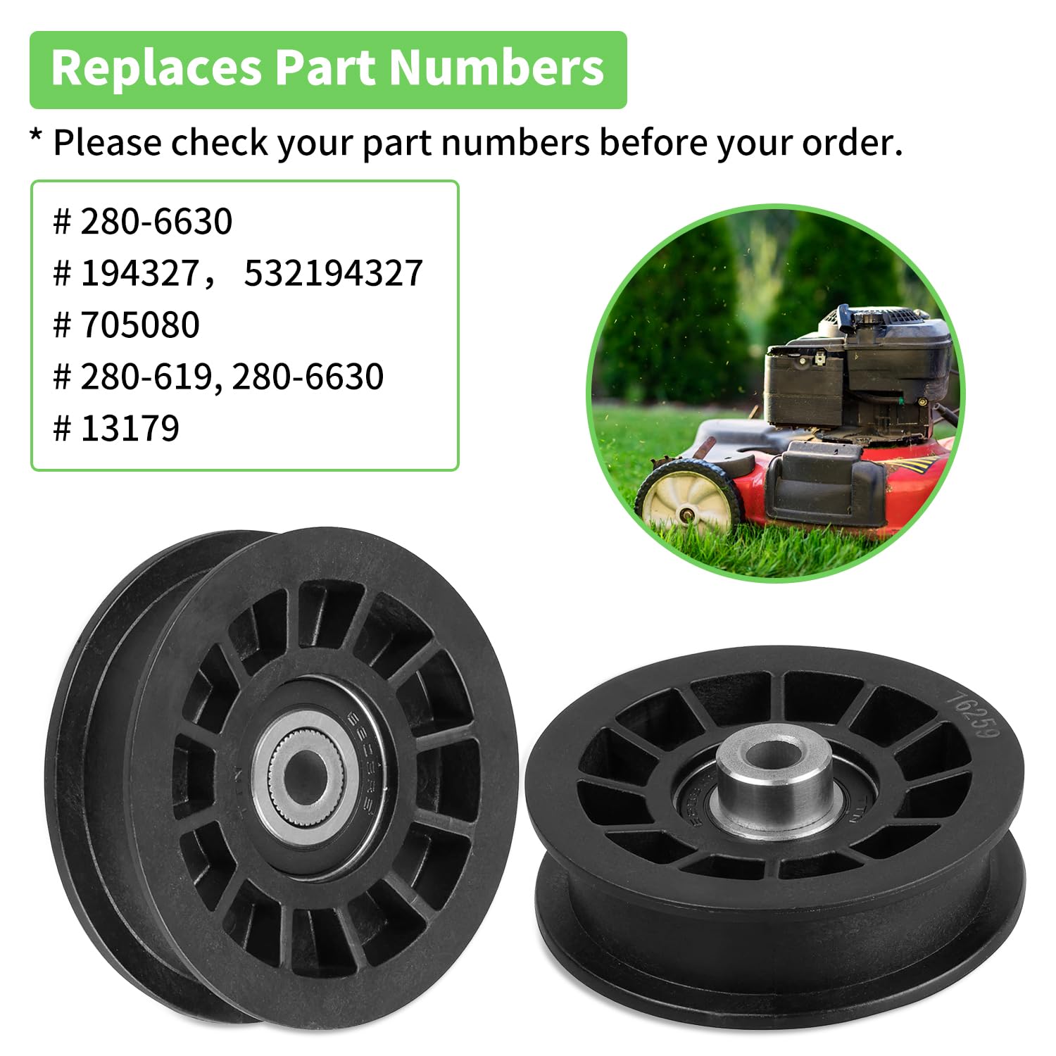 Fourtry idler pulley compatibility with Poulan and Craftsman models.