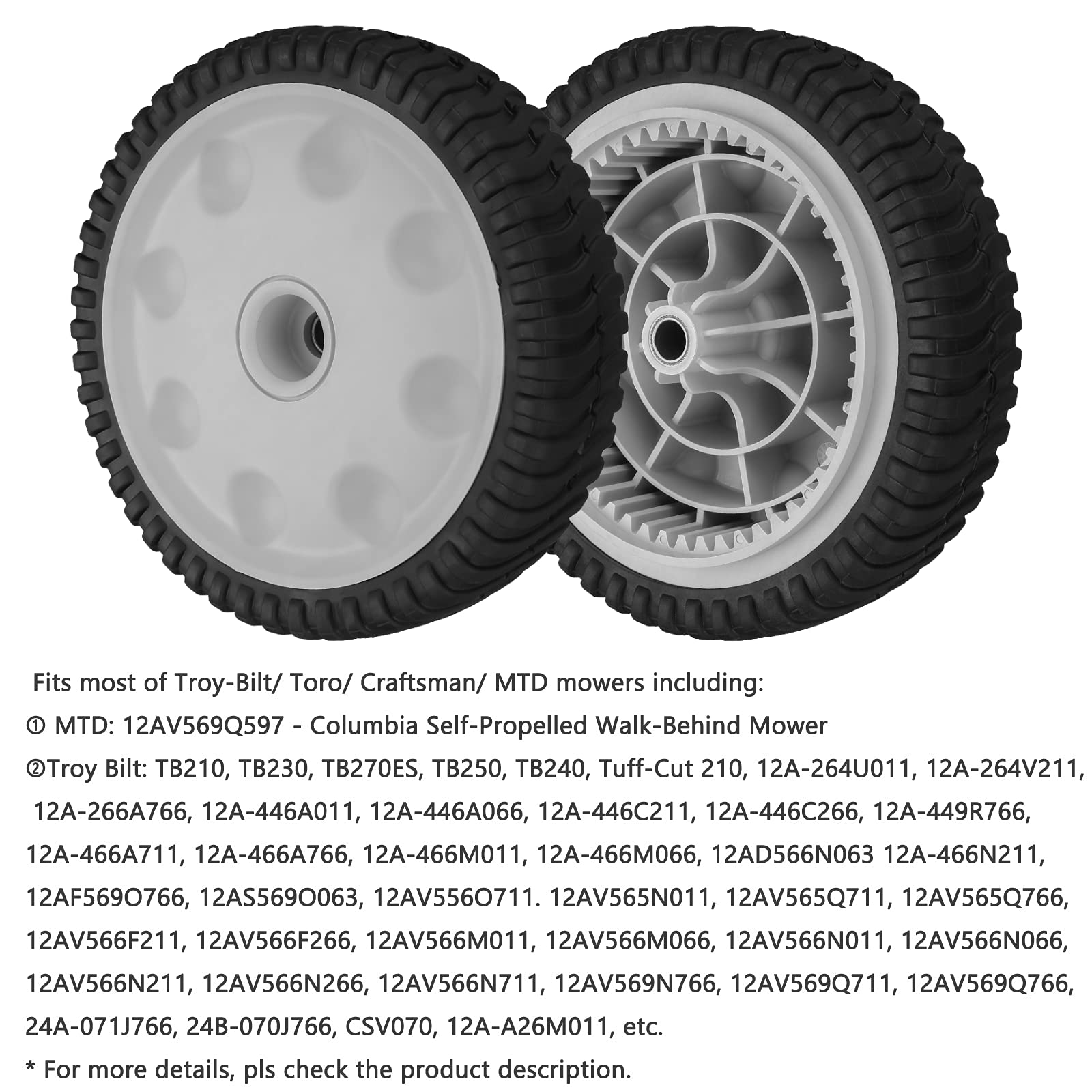 734-04018-C replacement wheels from Fourtry for reliable mower support.
