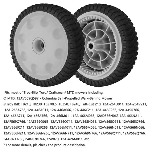 734-04018-C replacement wheels from Fourtry for reliable mower support.