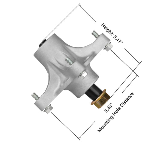 Fourtry spindle with Exmark Quest deck fitting ensures mower compatibility.