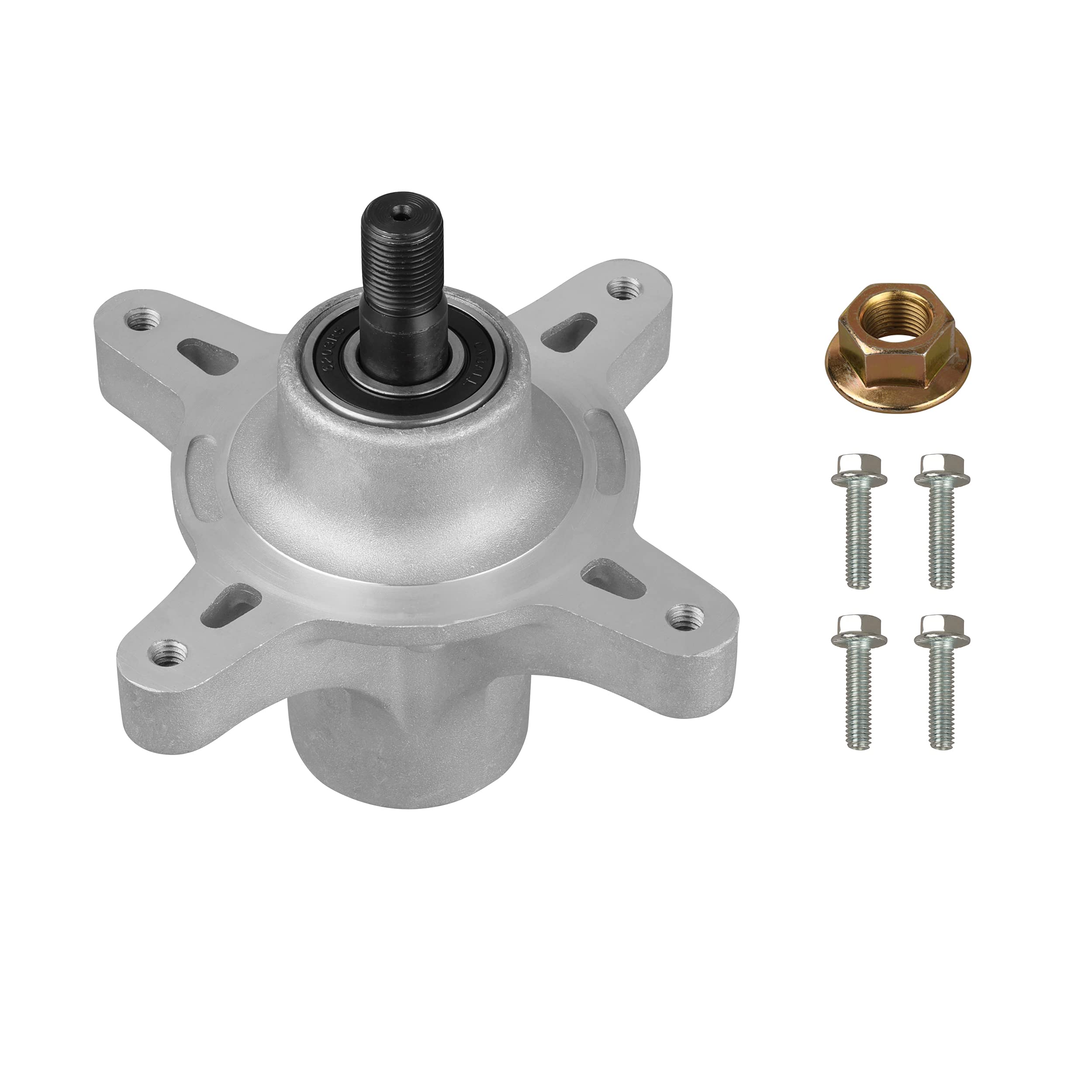 Fourtry spindle attached to Toro Time Cutter deck for easy installation and reliable performance.