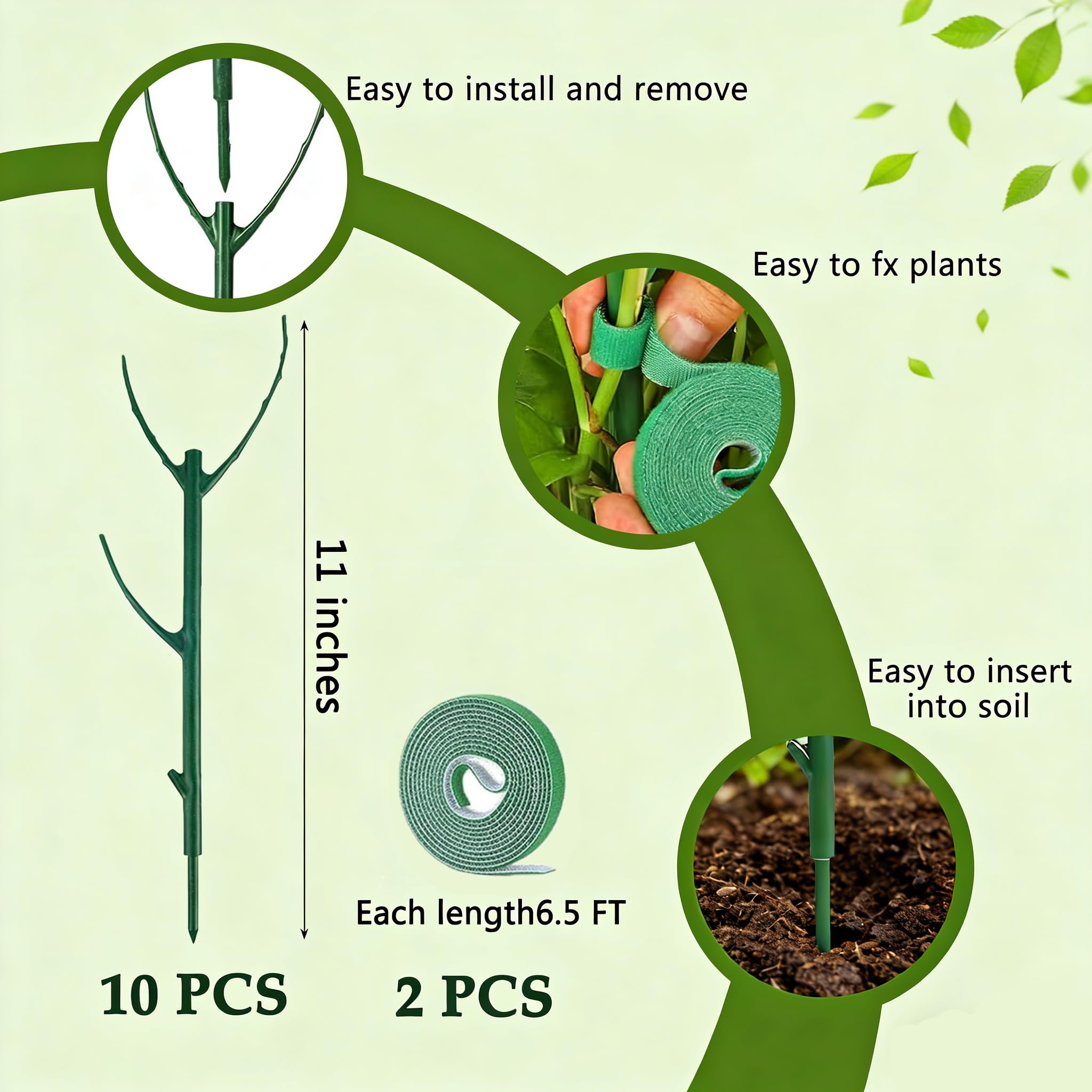 FOVGOTAN plant ties secure vines with 6.5-foot length.