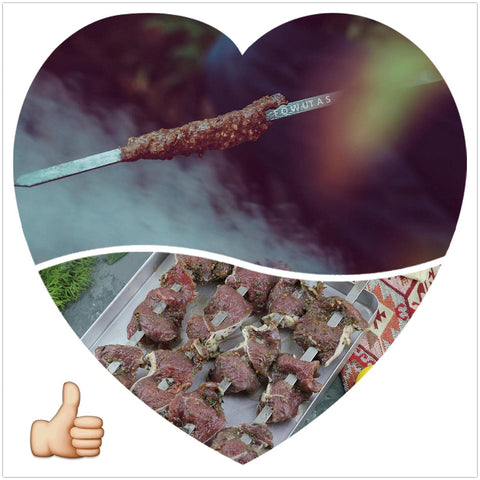 FOWUTAS reusable stainless steel skewers suitable for barbecue enthusiasts