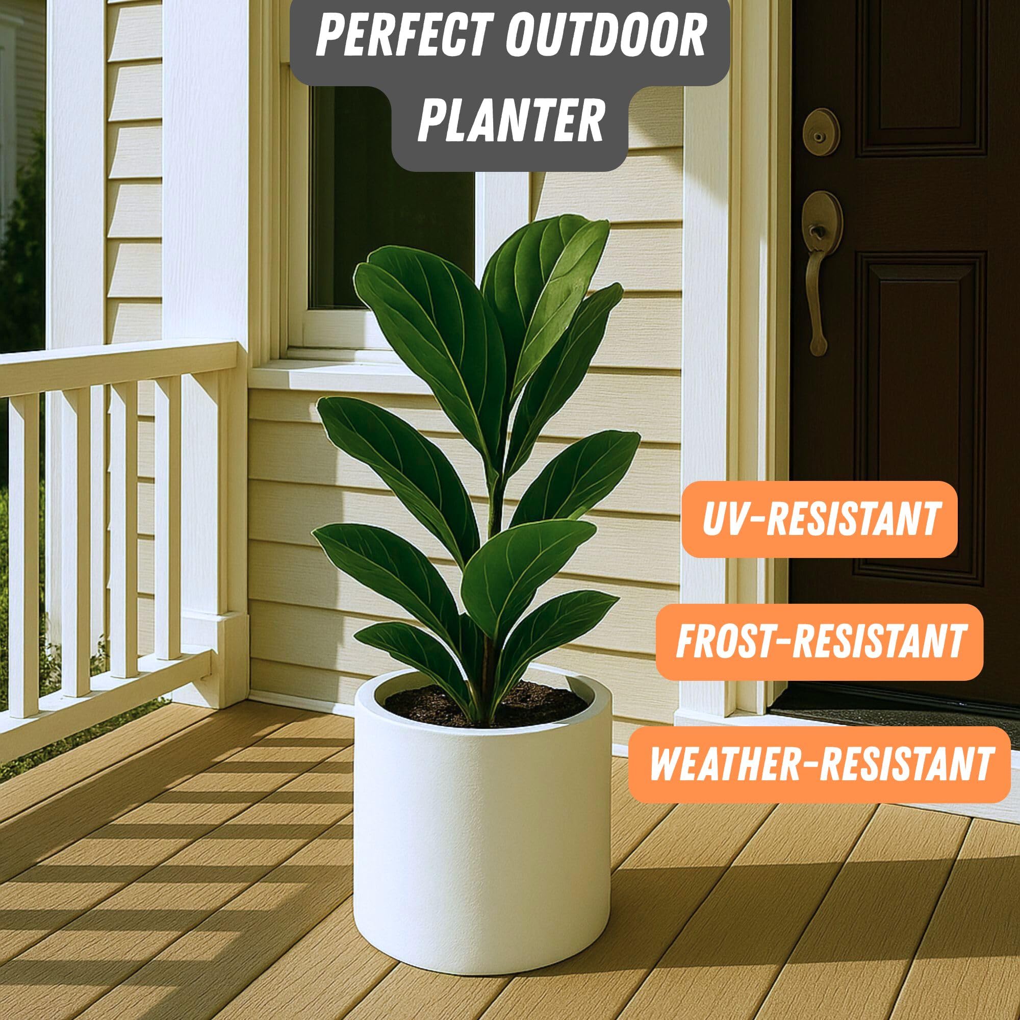 Outdoor ready Fox & Fern pot on a sunlit balcony setting.