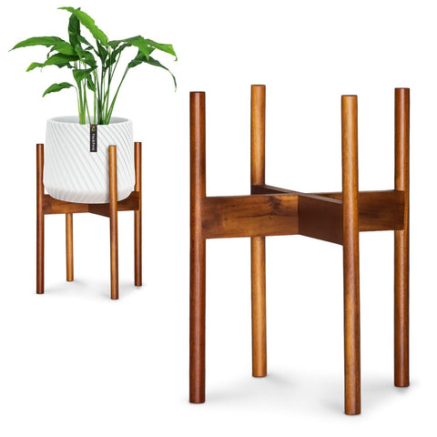 Fox and Fern fixed 10-inch plant stand viewed from the side, showcasing sturdy design.