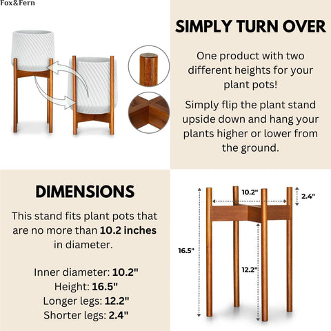 Stand shown with Fox and Fern planters for cohesive modern styling