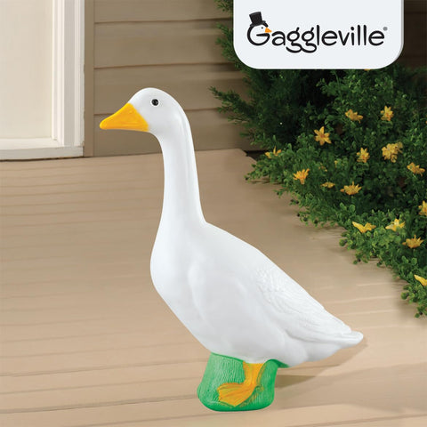 Fox Valley Traders Gaggleville 17-inch goose figure suitable for patios and porches