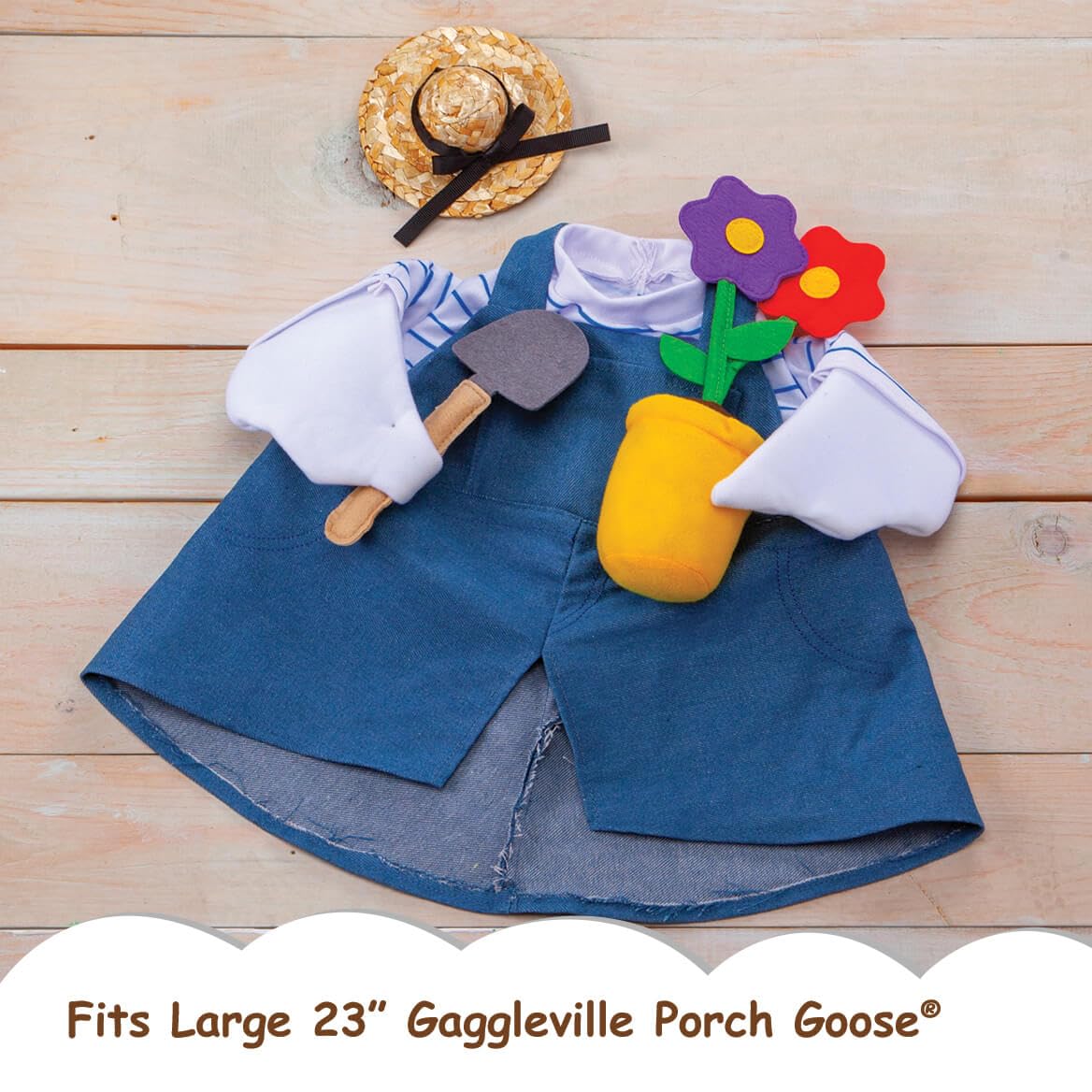 Tiny shovel accessory enhances a realistic garden scene for your goose display