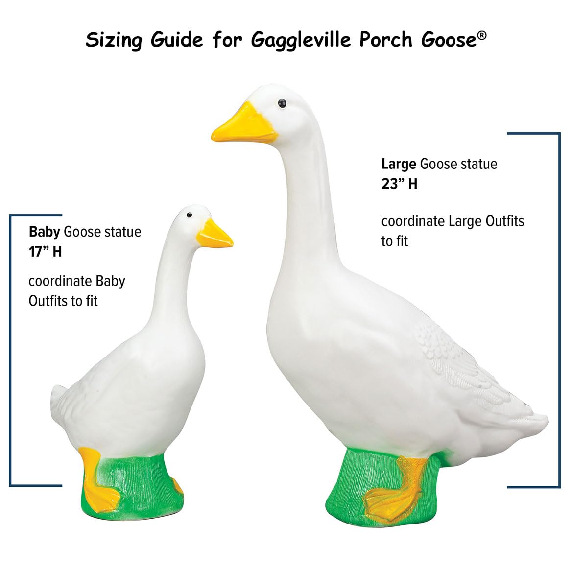 Gaggleville outdoor goose statuary creates focal point in any garden