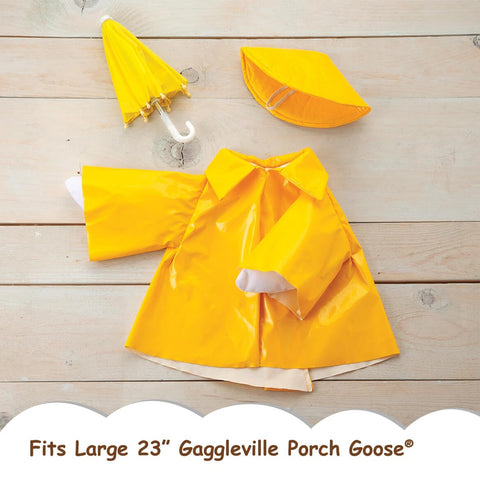 Fox Valley Traders Gaggleville rain hat completes the whimsical look for outdoor decor.