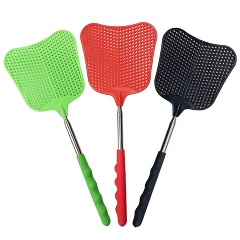 Foxany fly swatter with extendable pole reaches high corners for quick pest control