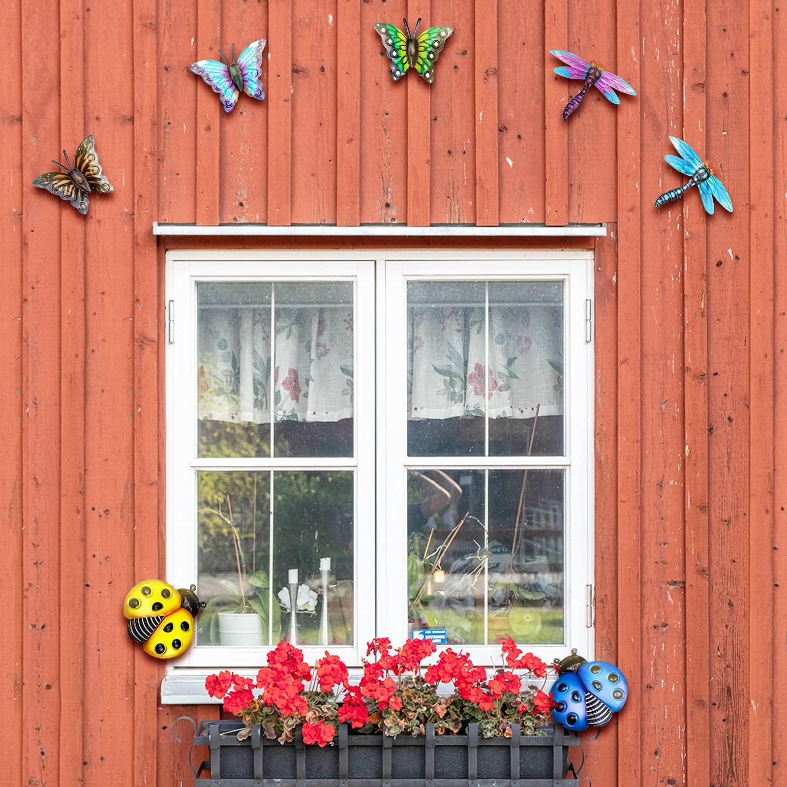 Foxany green dragonfly metal wall decor highlights outdoor spaces