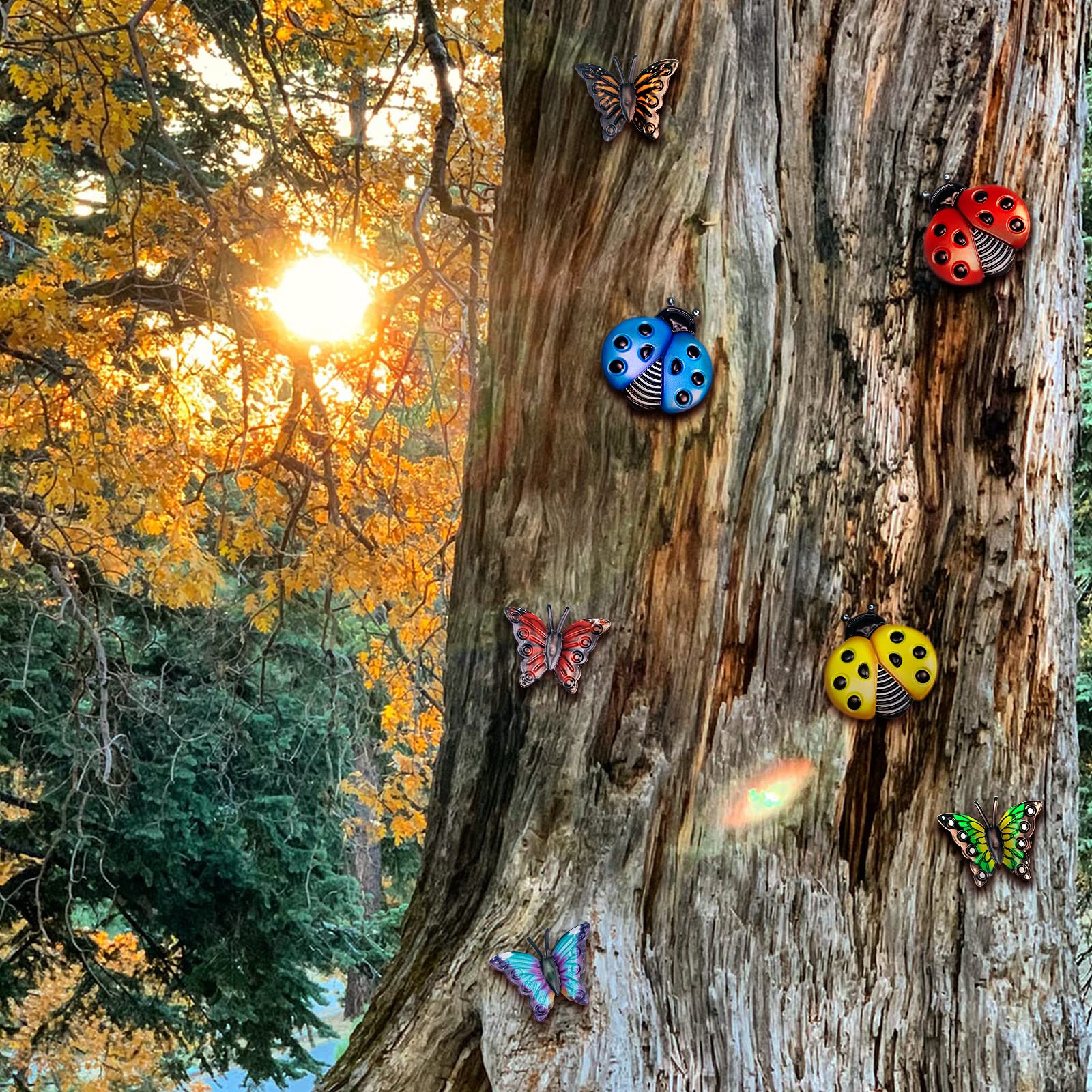 Foxany ladybug metal wall decor offers playful garden accents