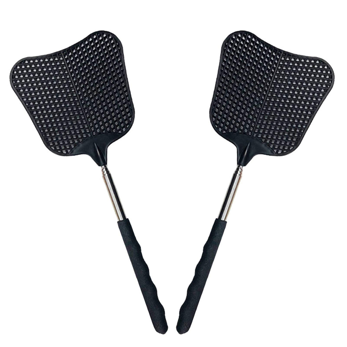 Foxany telescopic fly swatter paddle improves hit accuracy indoors and outdoors.