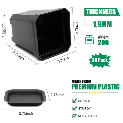 foxany thick plastic square pot close-up, durable for sunny use