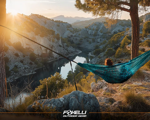 Foxelli XL Hammock Straps no-stretch design maintains height for consistent lounging.