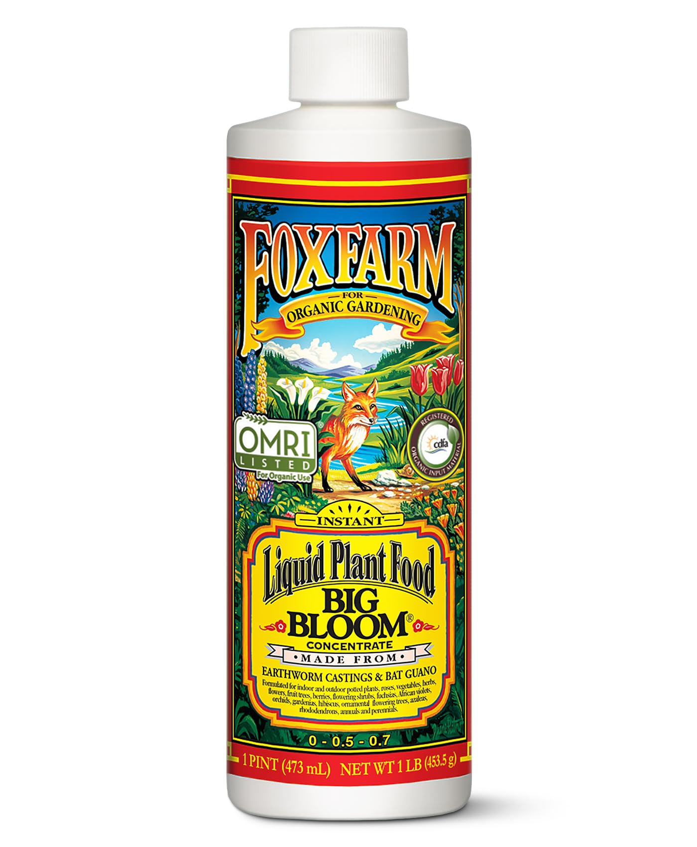 FoxFarm Big Bloom bottle pouring to support vibrant blooms