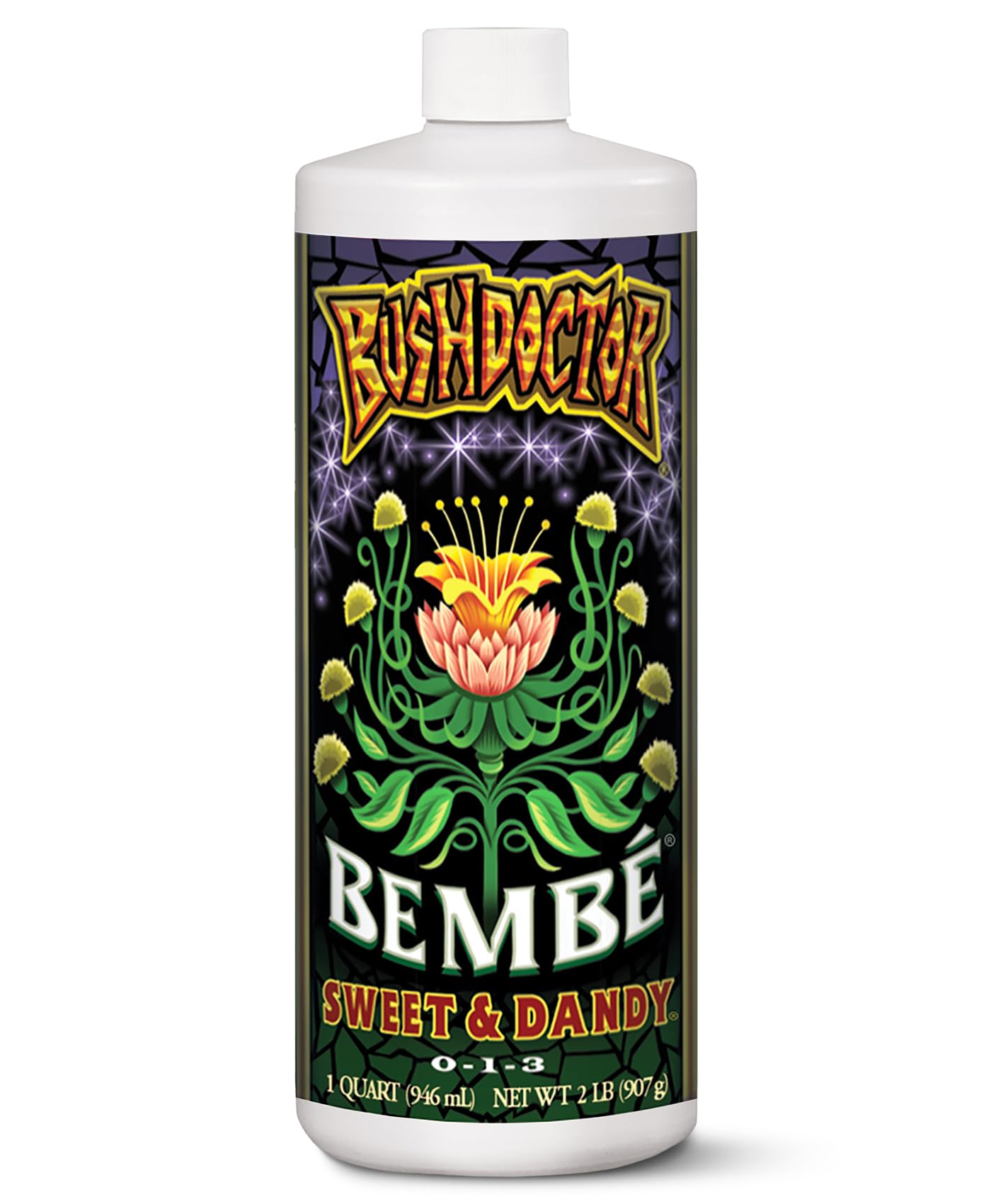 FoxFarm Bush Doctor Bembé Sweet & Dandy bottle ready for soil feeding.