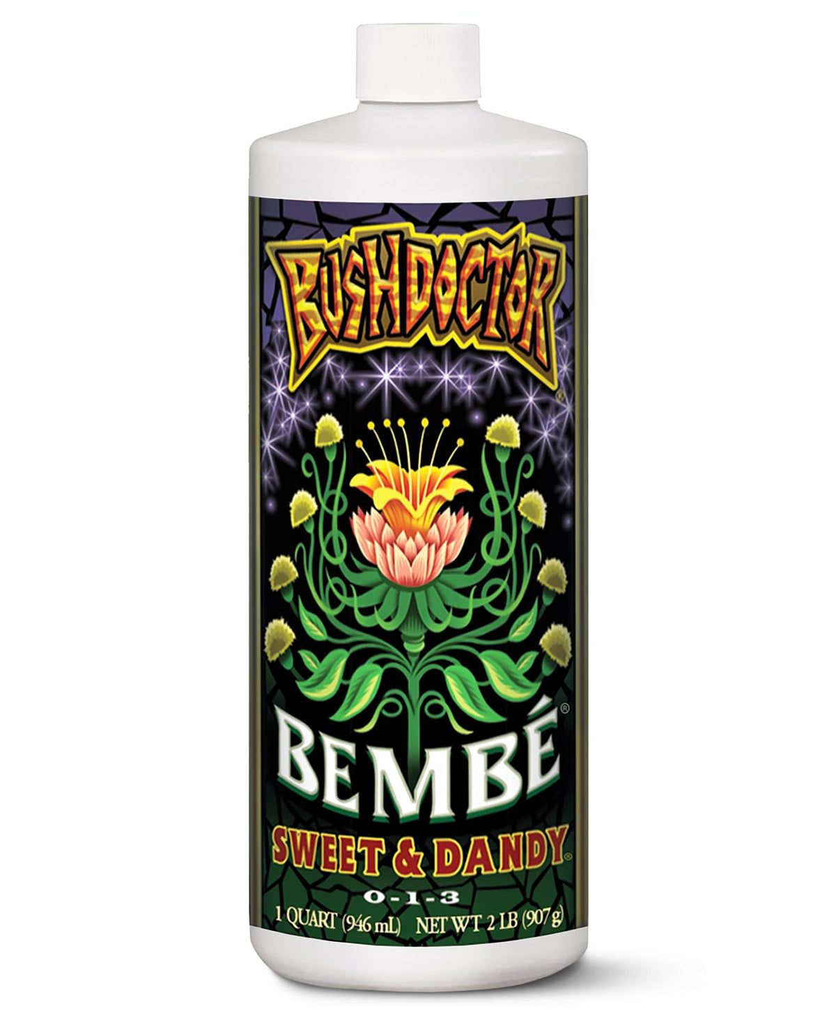 FoxFarm Bush Doctor Bembé Sweet & Dandy bottle ready for soil feeding.