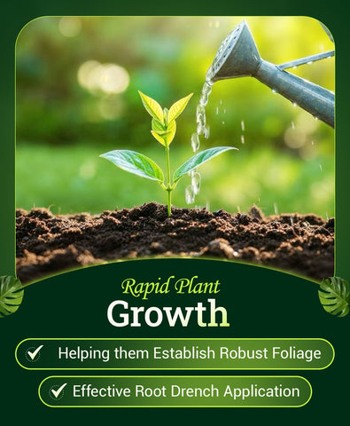 FoxFarm Bush Doctor Wholly Mackerel soil drench demonstrates thorough root feeding