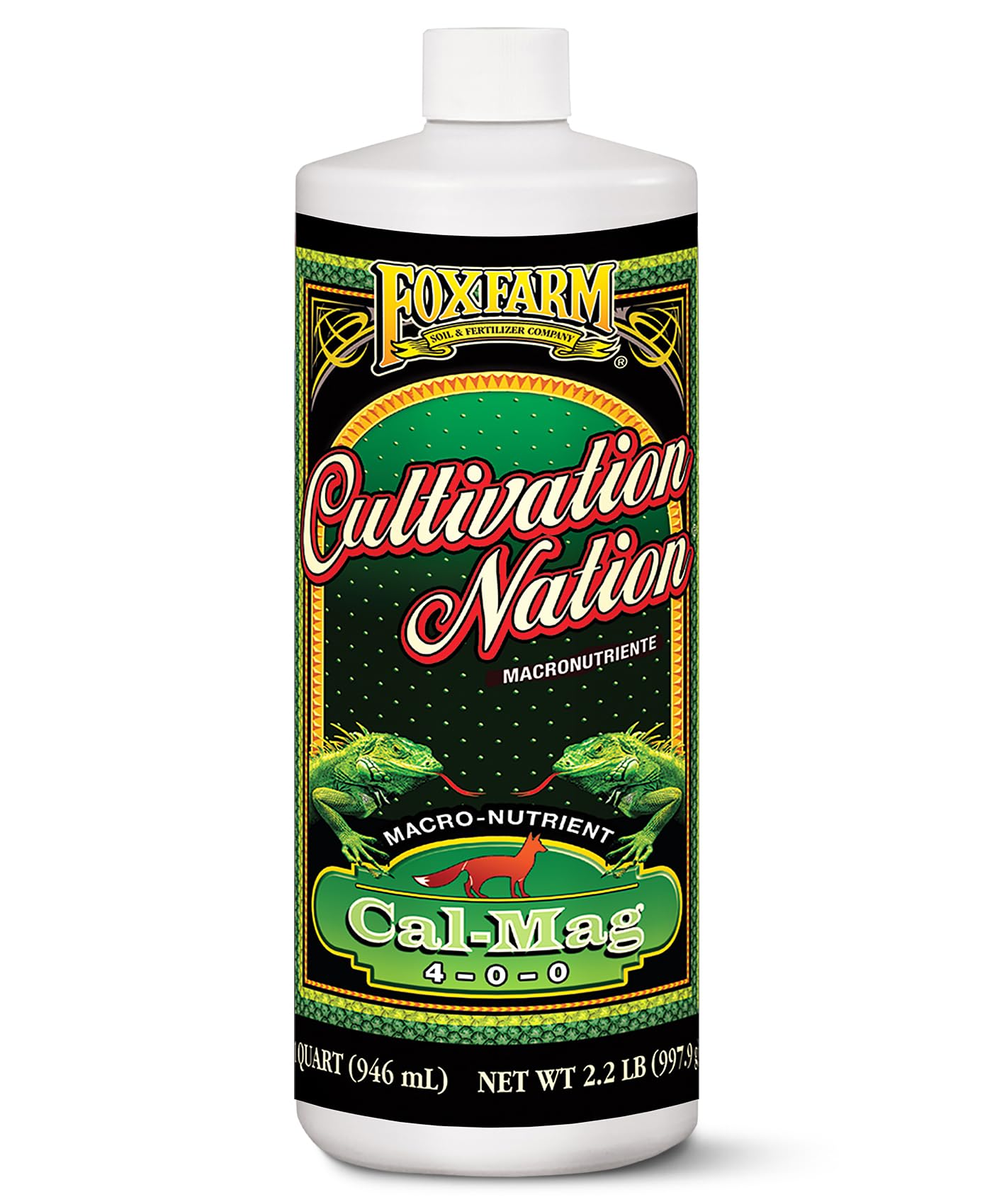 FoxFarm Cultivation Nation Cal-Mag bottle front showing calcium and magnesium content