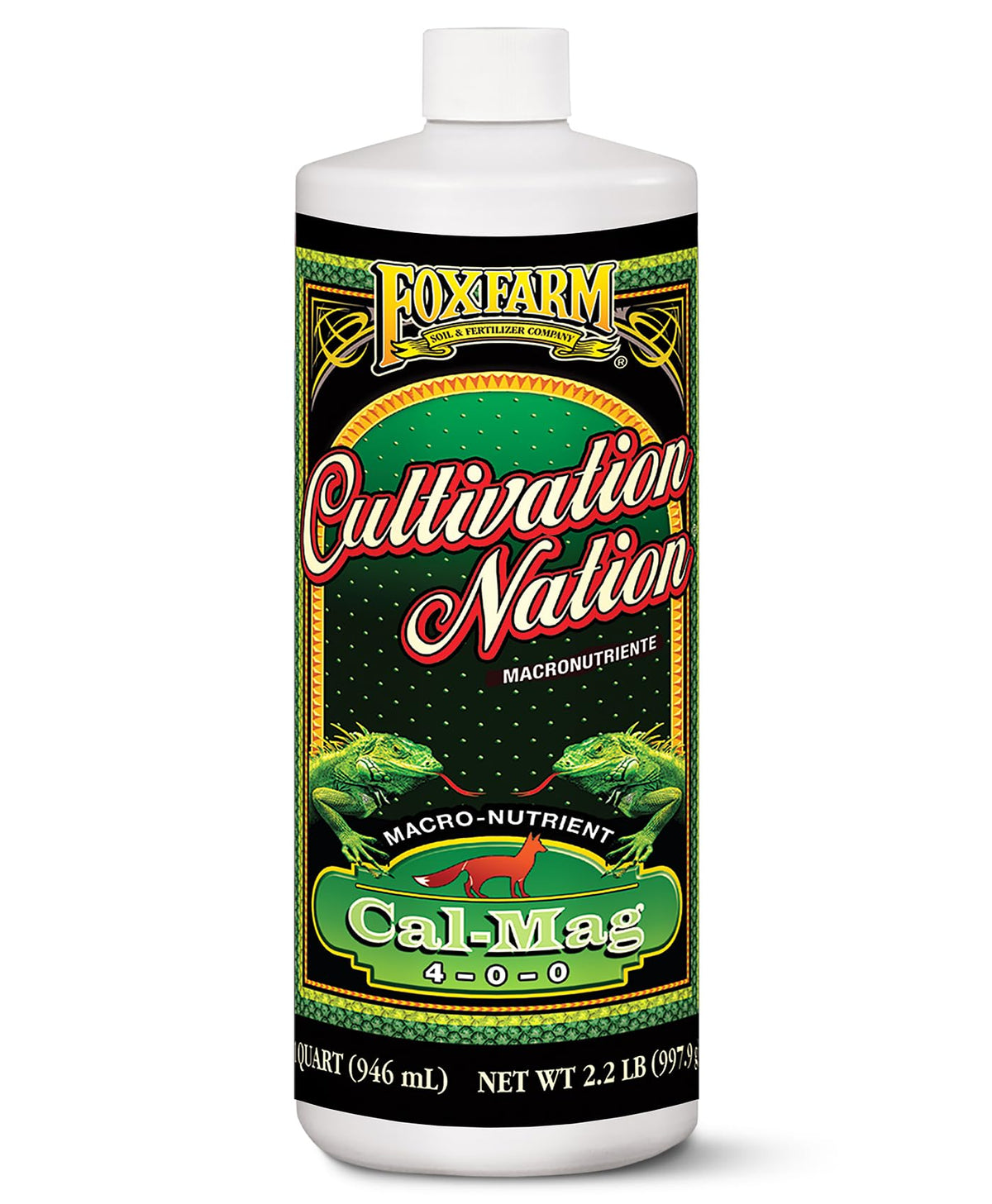 FoxFarm Cultivation Nation Cal-Mag bottle front showing calcium and magnesium content