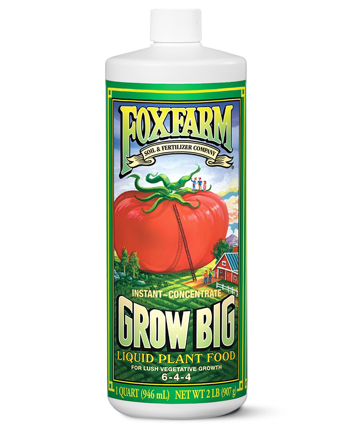FoxFarm Grow Big liquid plant food bottle showing clear growth potential for vibrant plants