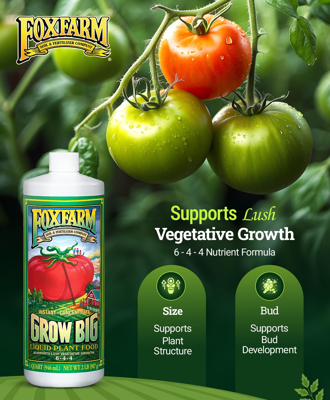 FoxFarm Grow Big liquid plant food dispensing cap enabling precise feeding