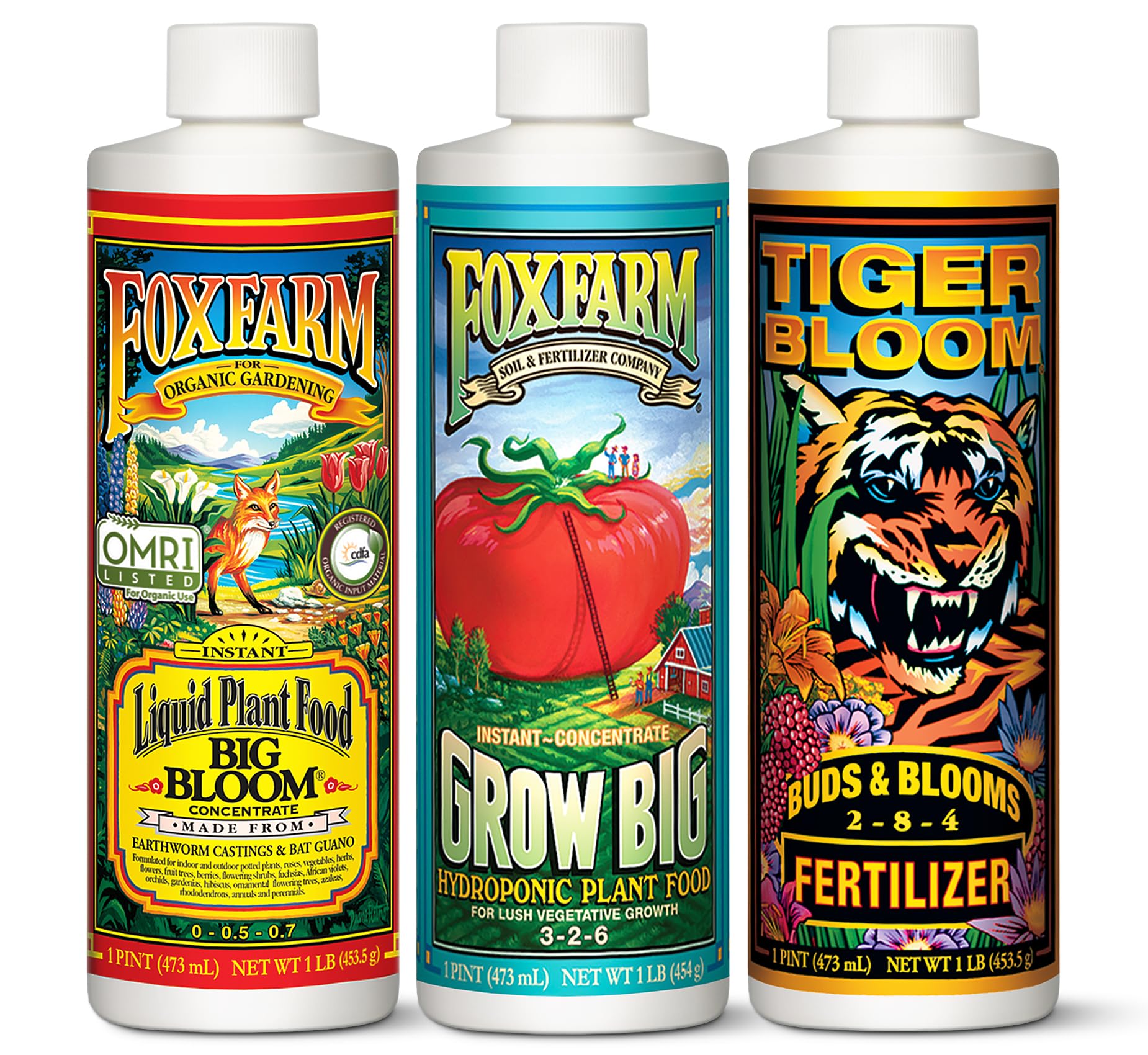 FoxFarm Big Bloom bottle supports vigorous hydroponic growth with ready-to-use nutrients.