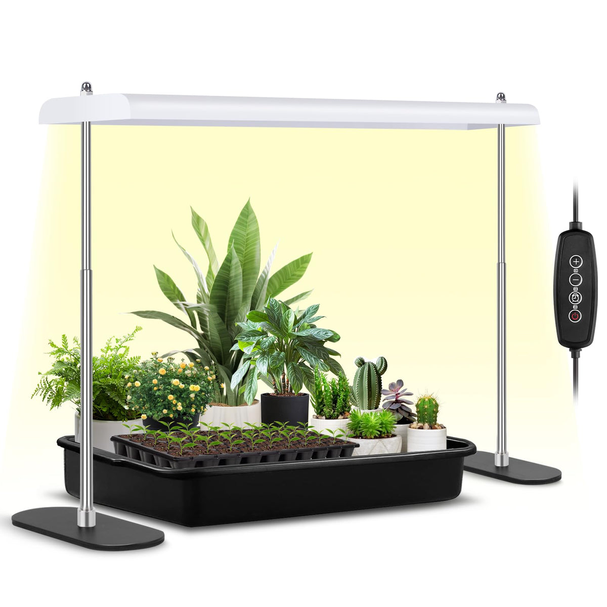 FOXGARDEN Grow Light Stand front view shows compact, stable indoor gardening setup.