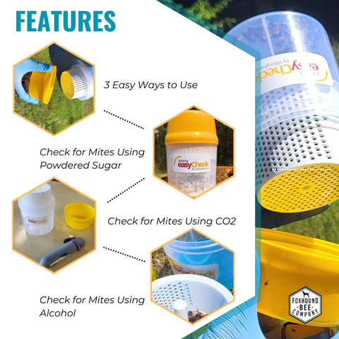 Powdered sugar method compatible with Varroa Easy Check