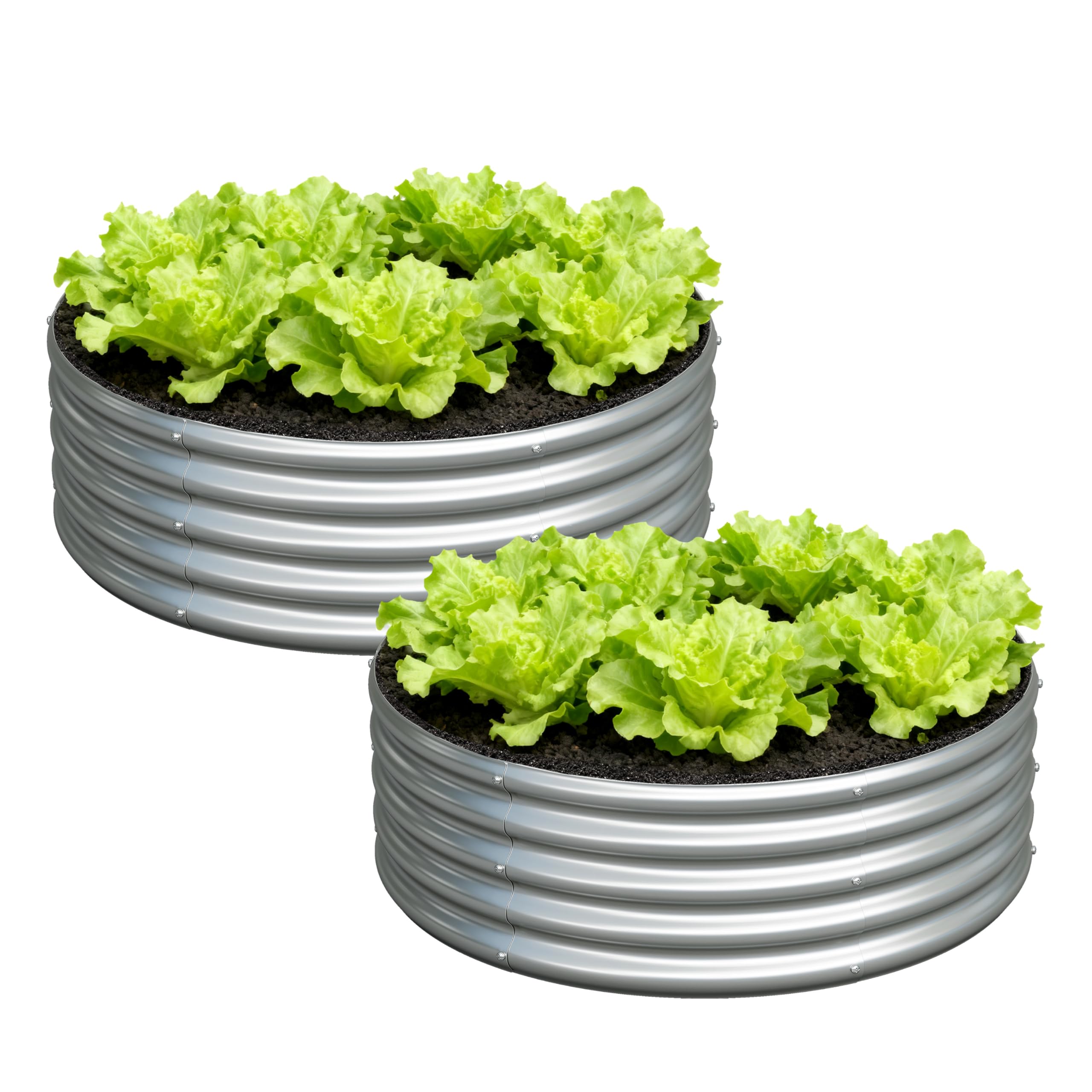 Foxlang 3x3x1ft round raised bed top view for vegetables
