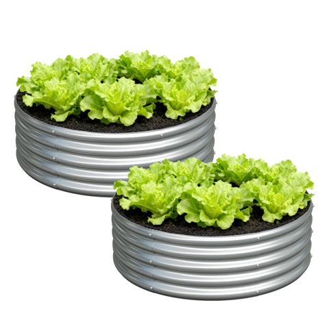 Foxlang 3x3x1ft round raised bed top view for vegetables