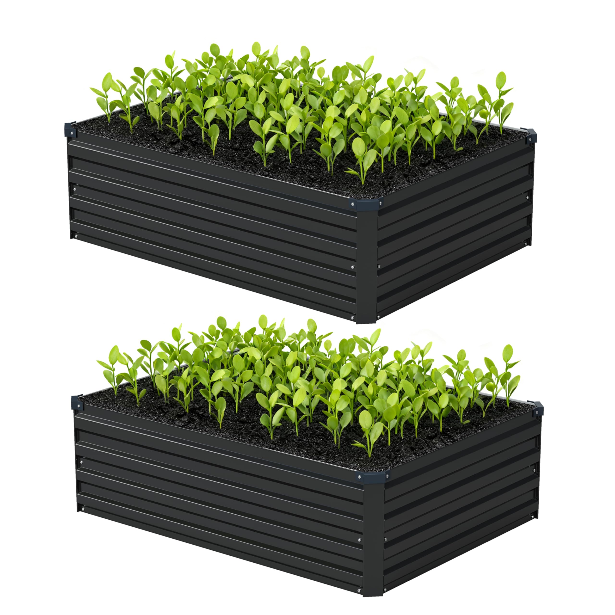 Foxlang galvanized raised garden bed with quick assembly for balcony gardening