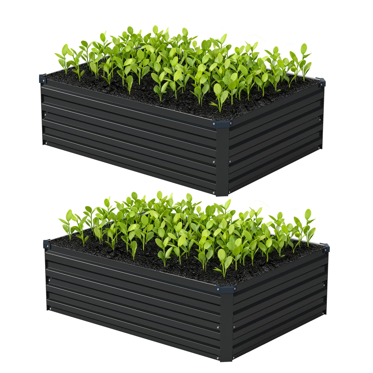 Foxlang galvanized raised garden bed with quick assembly for balcony gardening