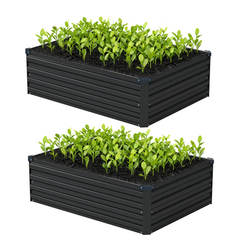 Foxlang galvanized raised garden bed with quick assembly for balcony gardening