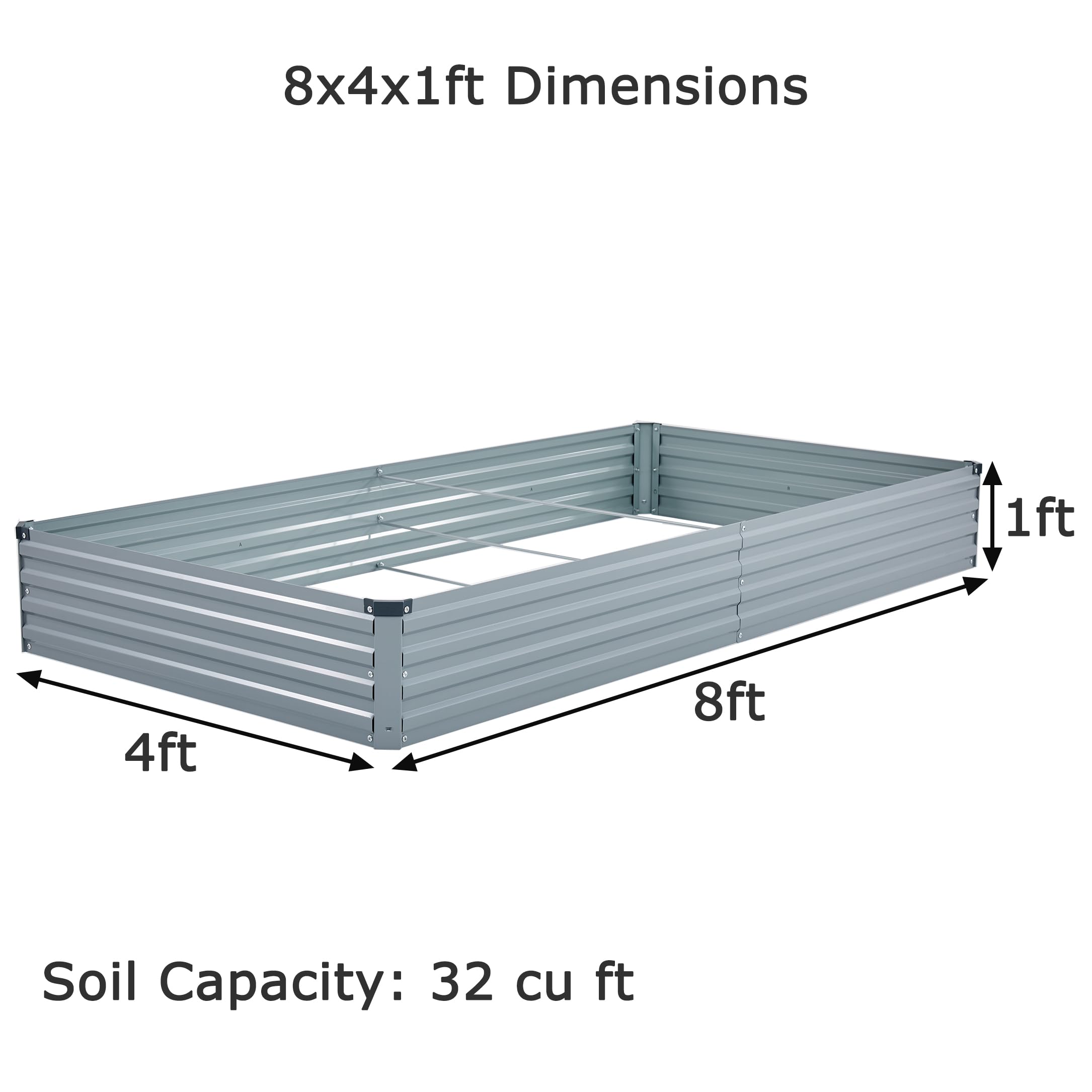 Foxlang 8x4x1ft galvanized sheets detail highlights durability for vegetables