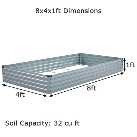 Foxlang 8x4x1ft galvanized sheets detail highlights durability for vegetables