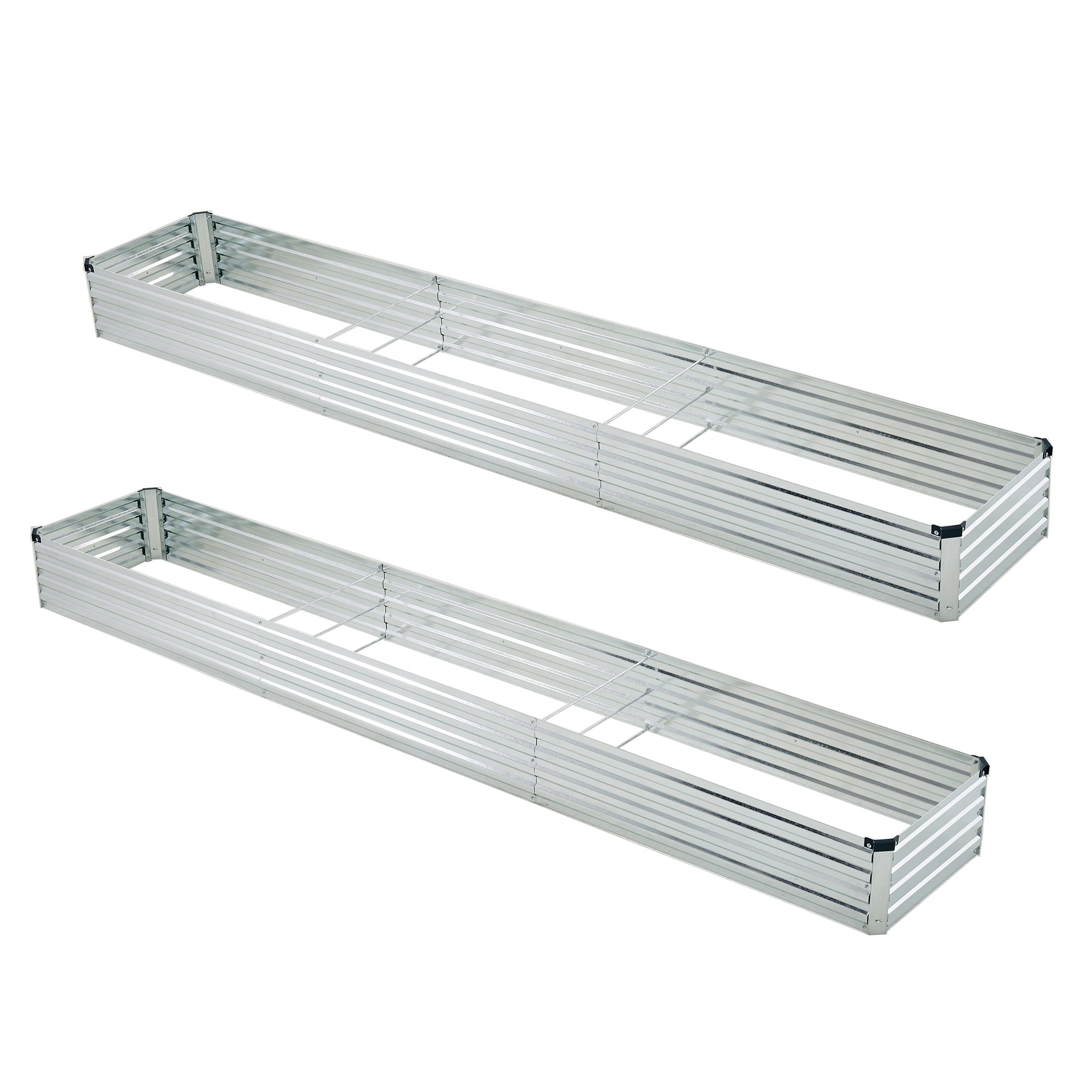 Foxlang galvanized raised garden bed 12x2x1ft, ideal for vegetables.