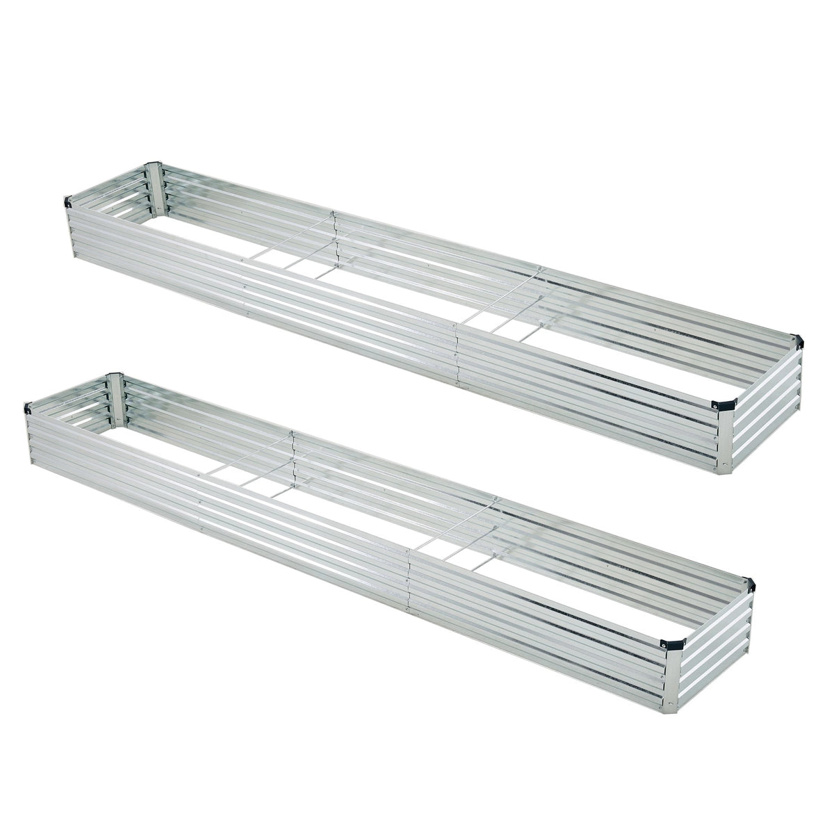 Foxlang galvanized raised garden bed 12x2x1ft, ideal for vegetables.