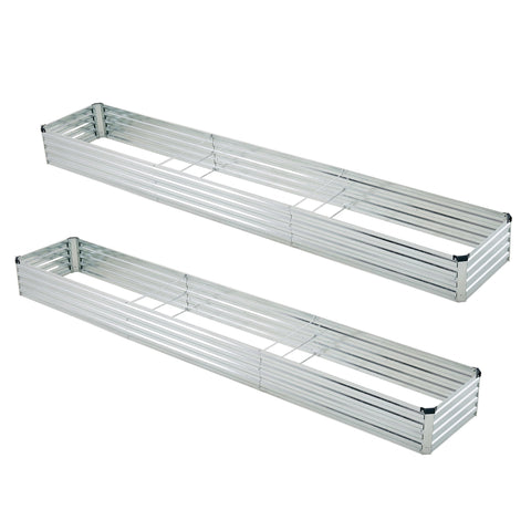 Foxlang galvanized raised garden bed 12x2x1ft, ideal for vegetables.