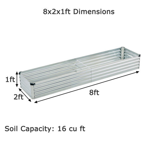 Foxlang galvanized raised garden bed side view highlighting 12-inch depth for deep-rooted plants.