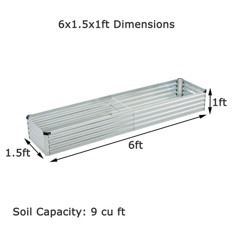 Foxlang raised bed – top-down view showing galvanized panels and 12-inch depth.